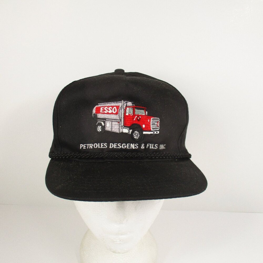 Vintage ESSO Petroles Gesgens & Fils Inc Hat Snapback Baseball 1980s Trucker Cap